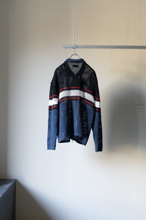 【THE JEAN PIERRE】"ジップメッシュニットシャツ"